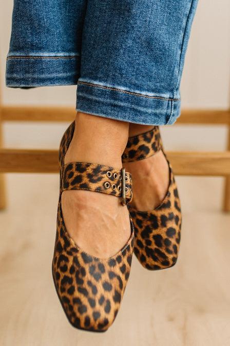 Kailey Squared Toe Mary Janes | Leopard