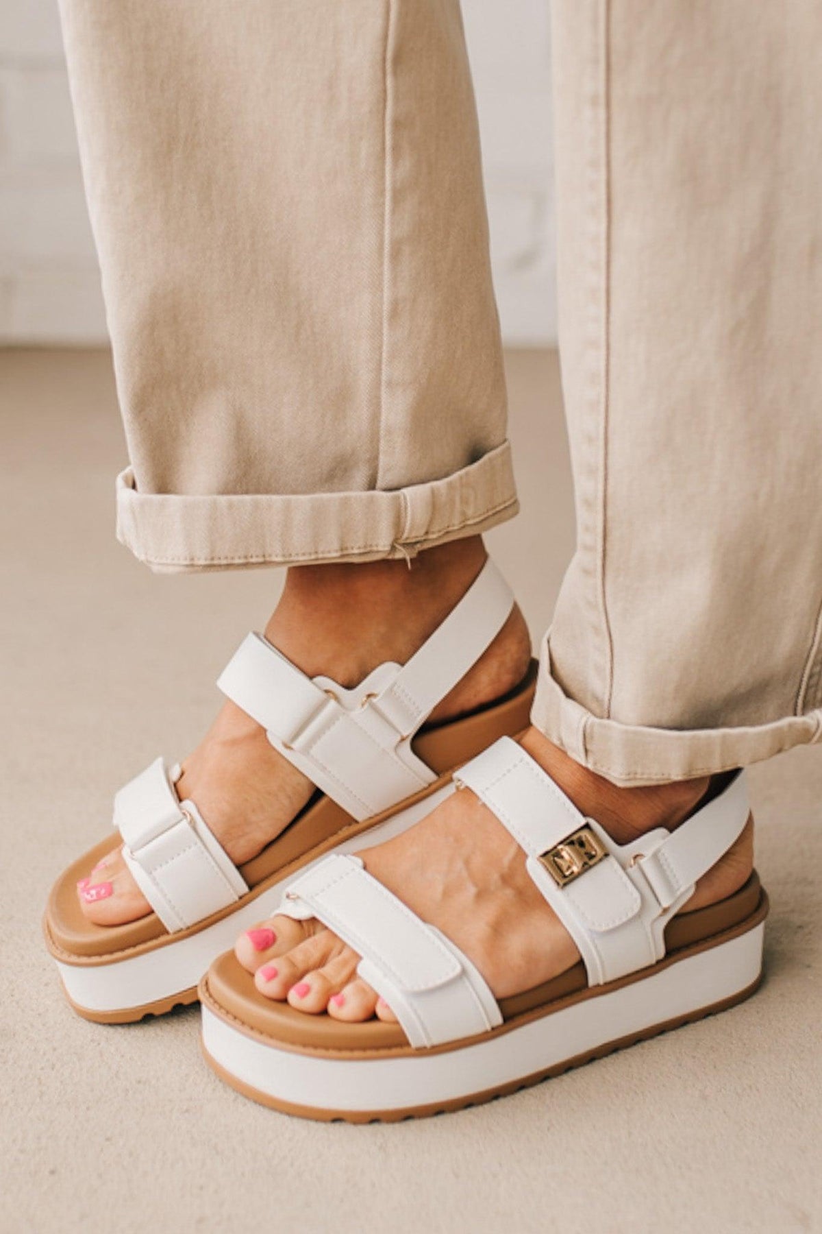 Kamie Chunky Strap Sandals | White