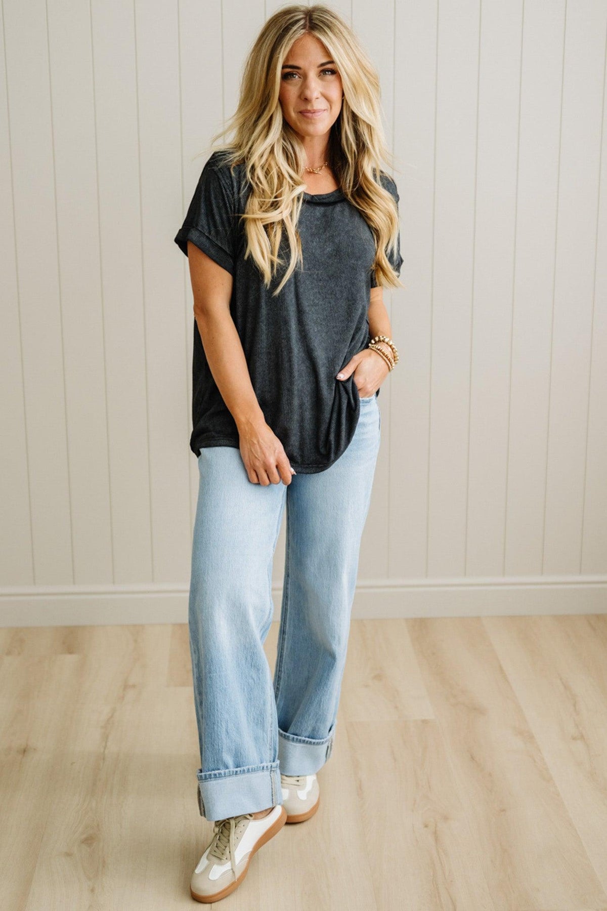 Keegan Ribbed Slouchy Tee