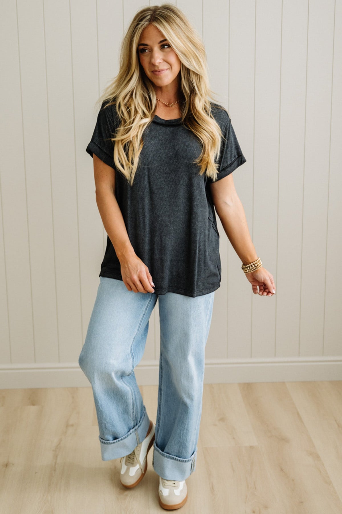 Keegan Ribbed Slouchy Tee