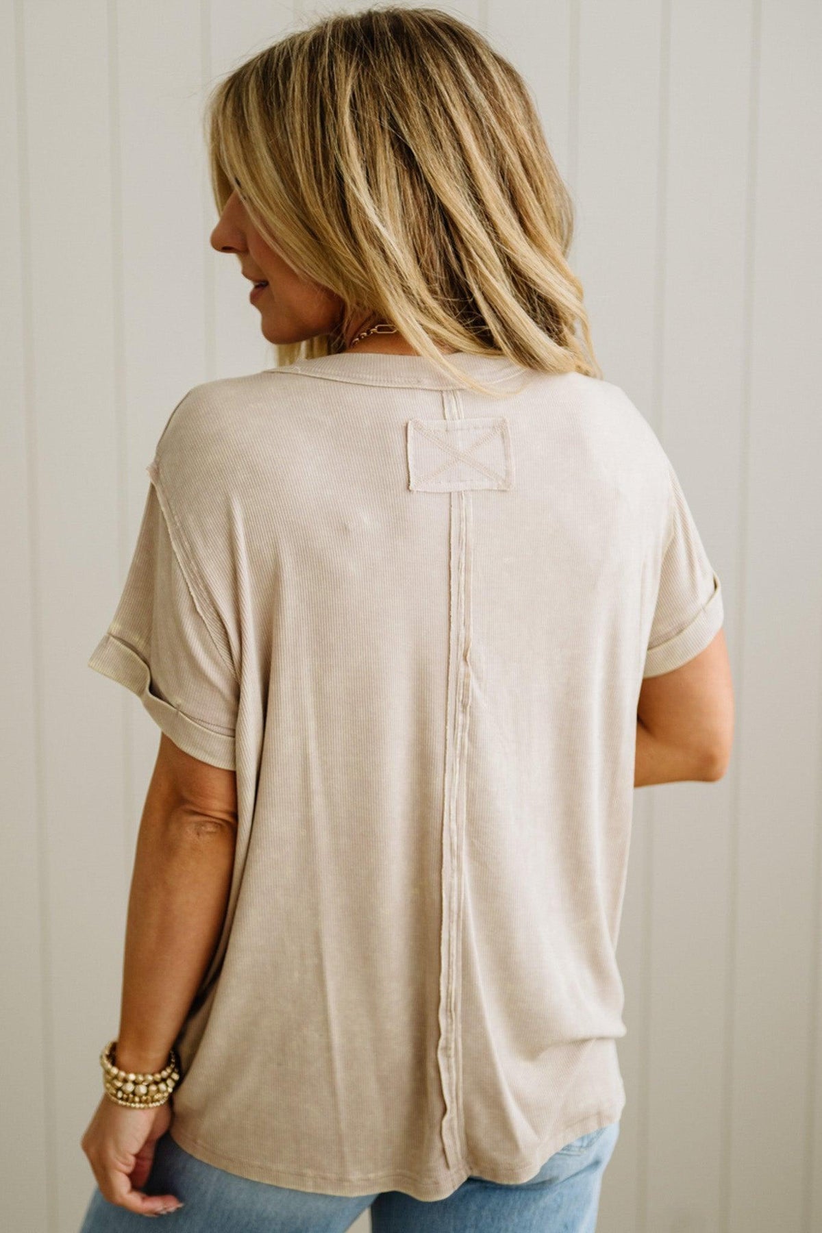 Keegan Ribbed Slouchy Tee