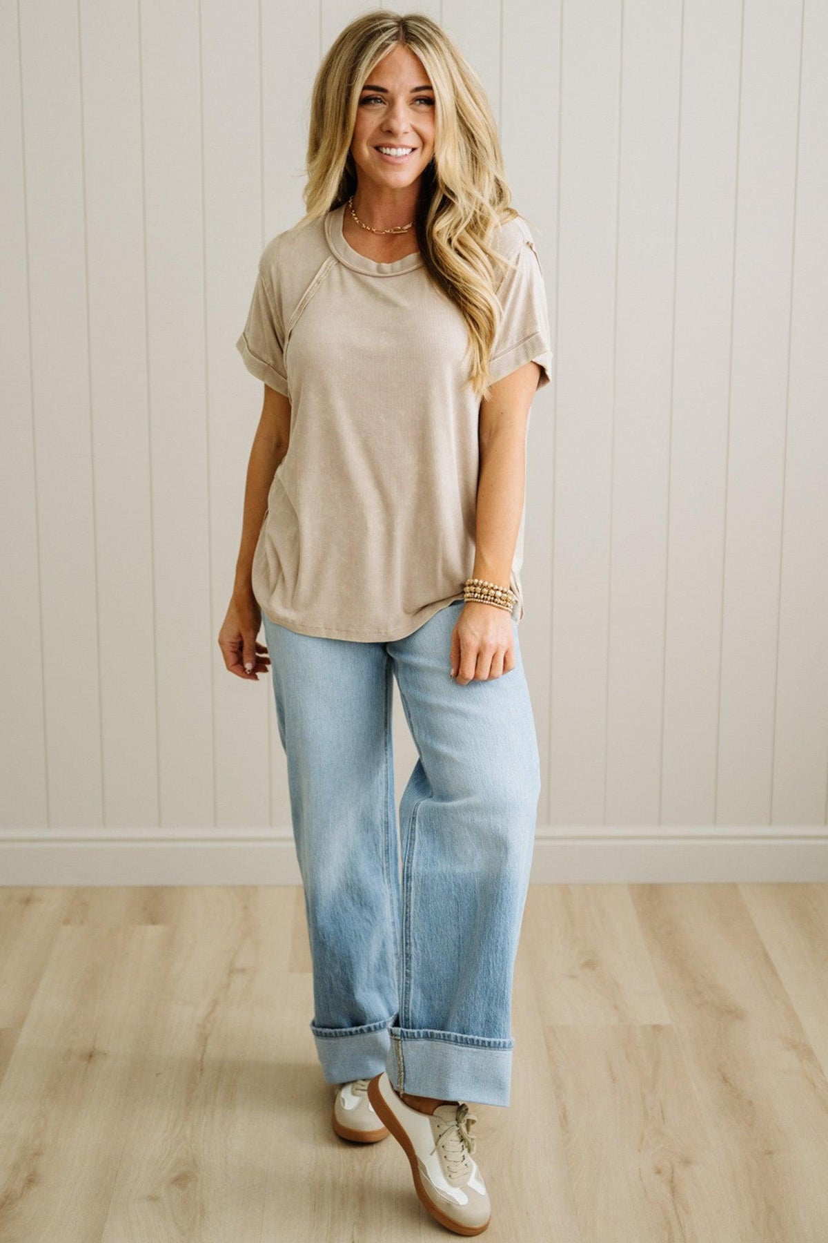 Keegan Ribbed Slouchy Tee