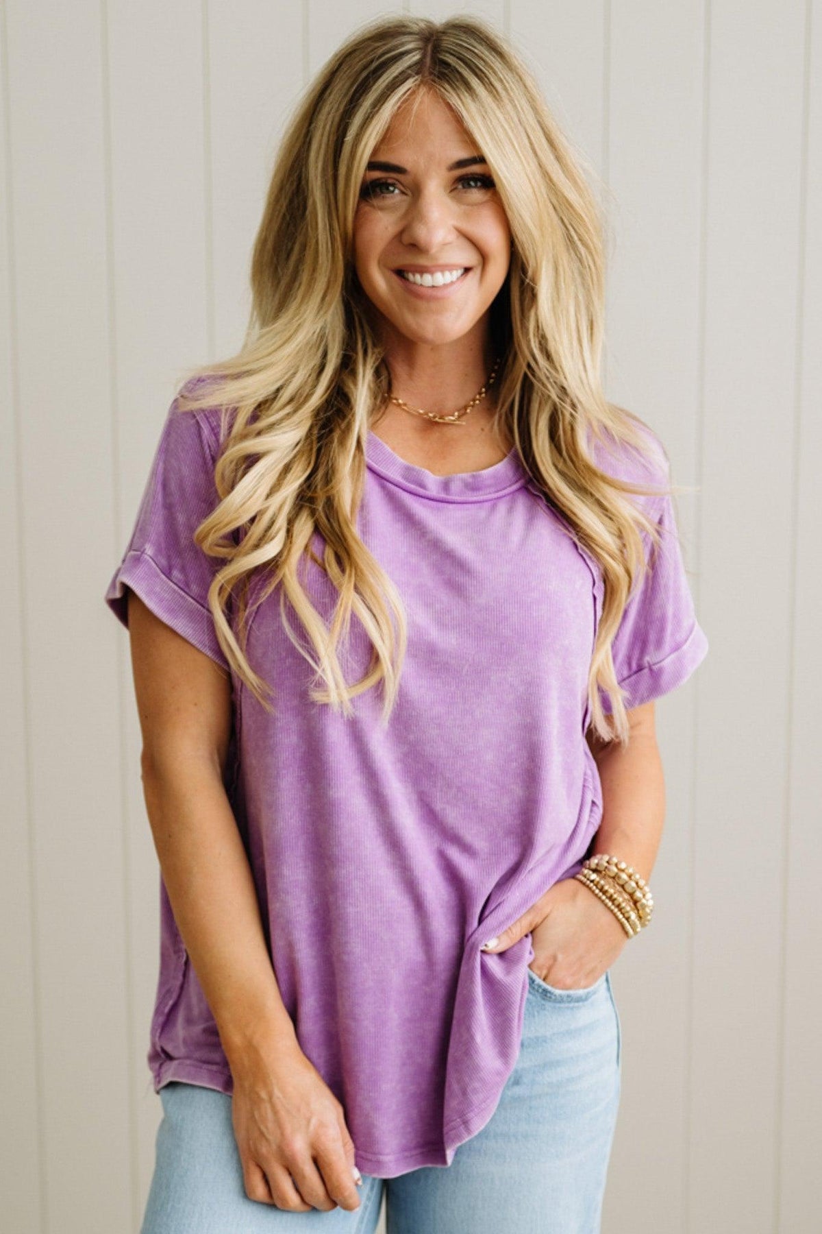 Keegan Ribbed Slouchy Tee