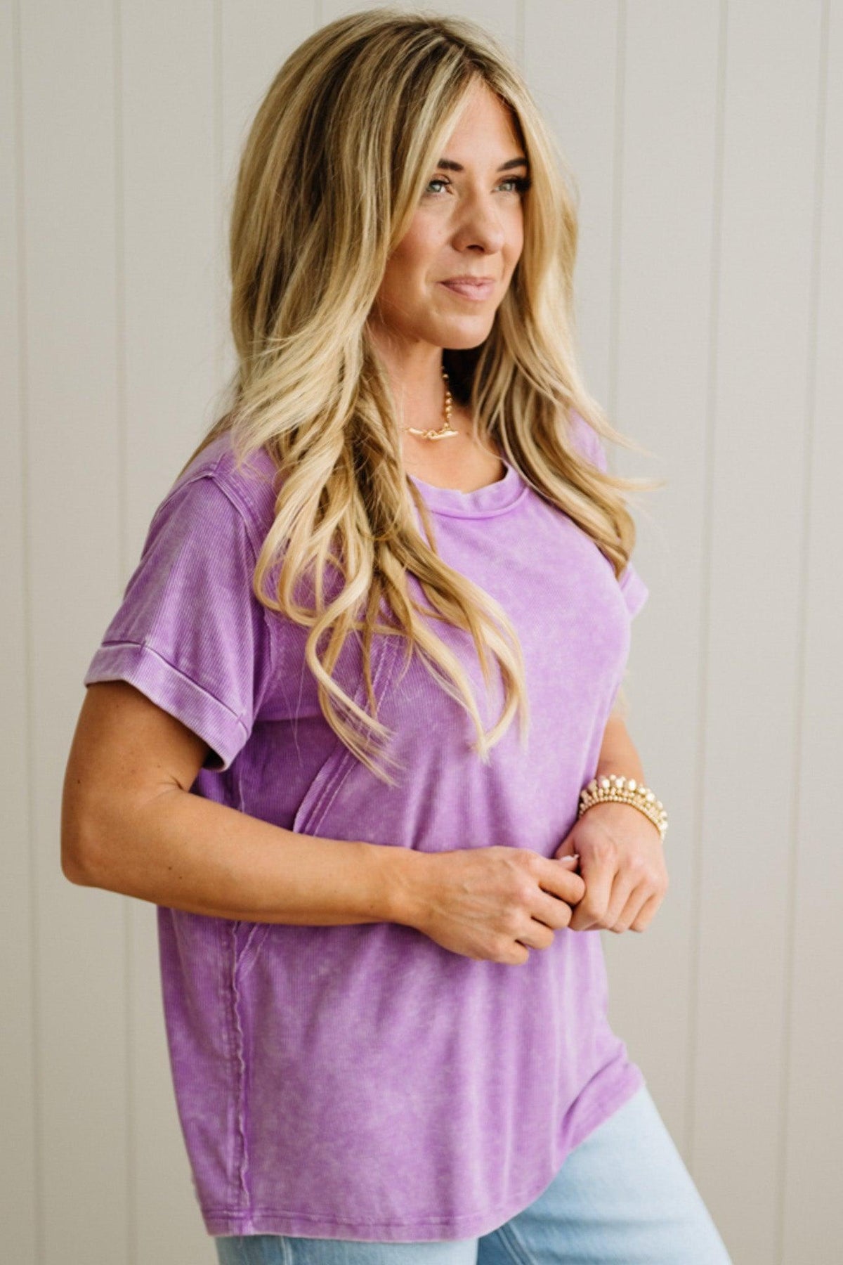 Keegan Ribbed Slouchy Tee