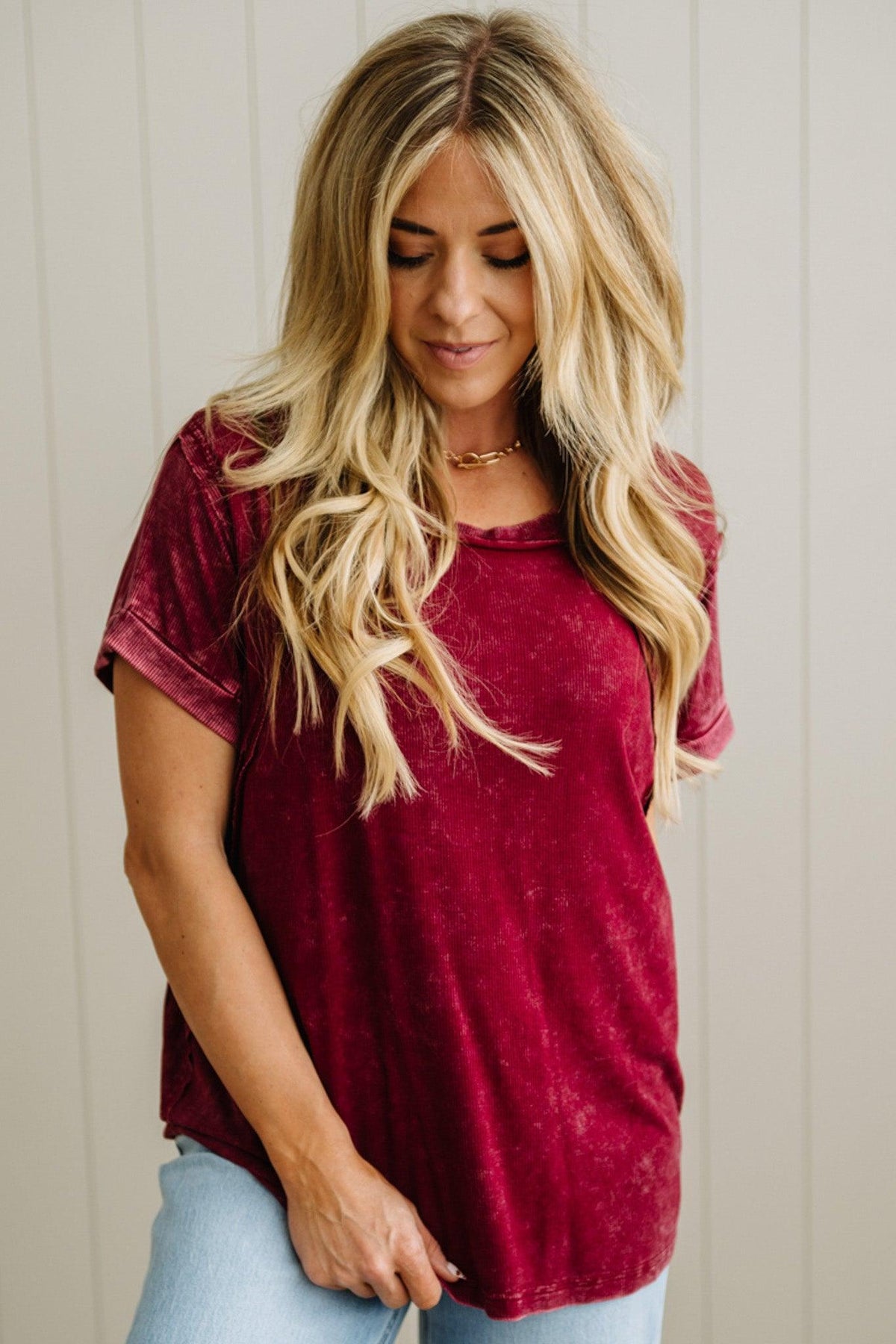 Keegan Ribbed Slouchy Tee