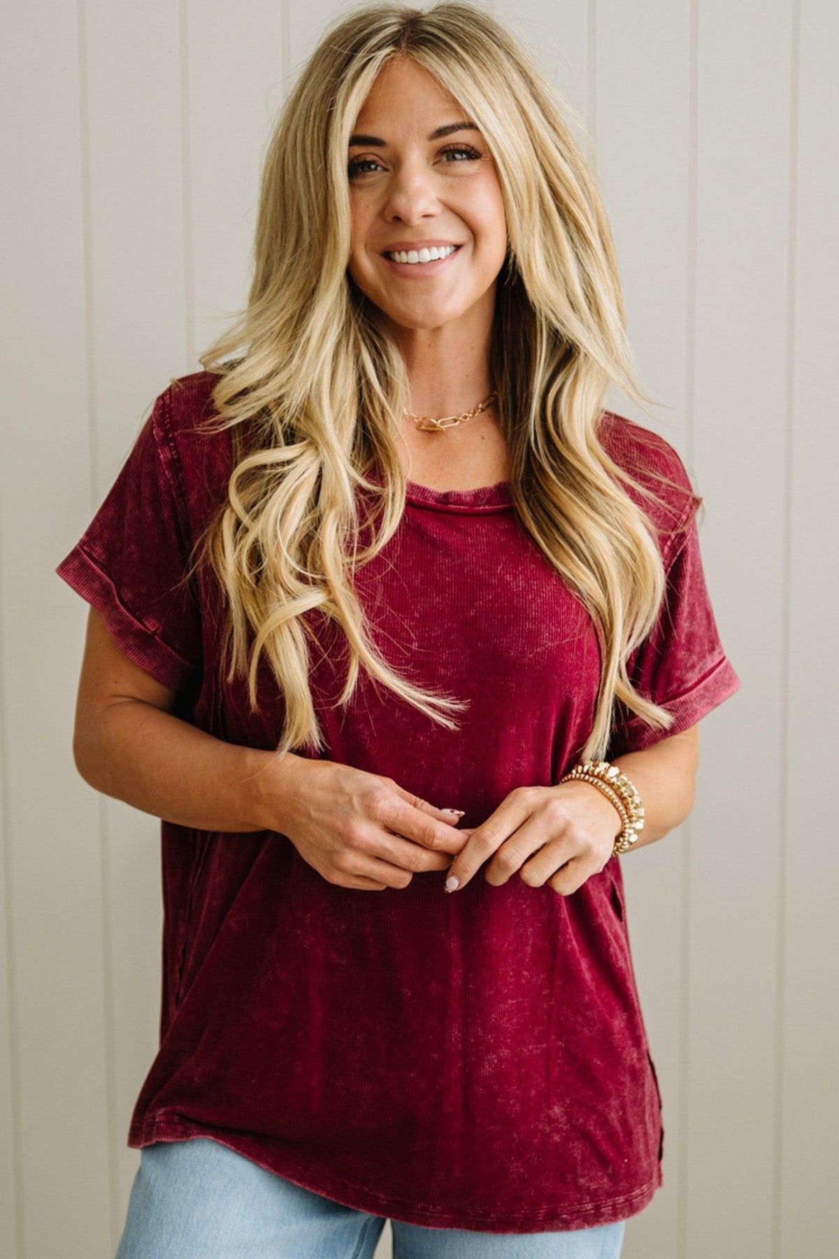 Keegan Ribbed Slouchy Tee