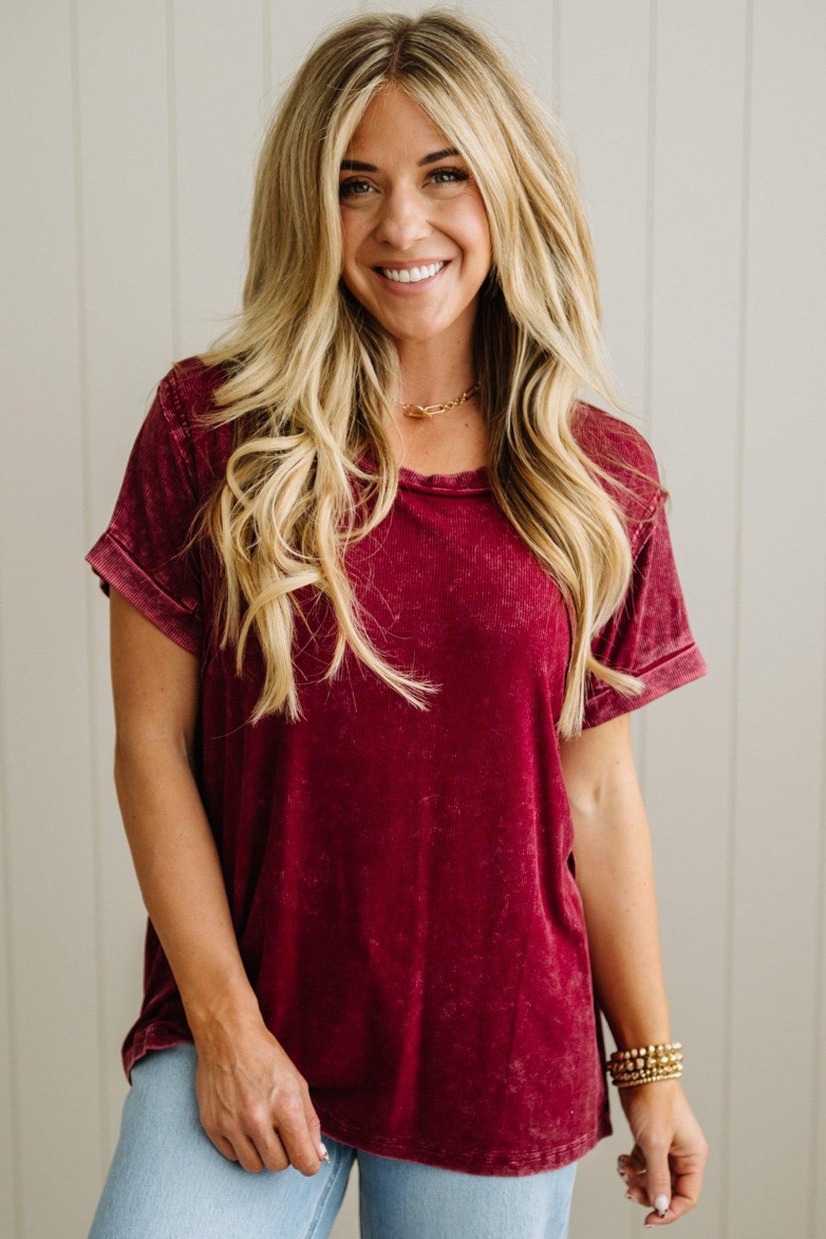 Keegan Ribbed Slouchy Tee