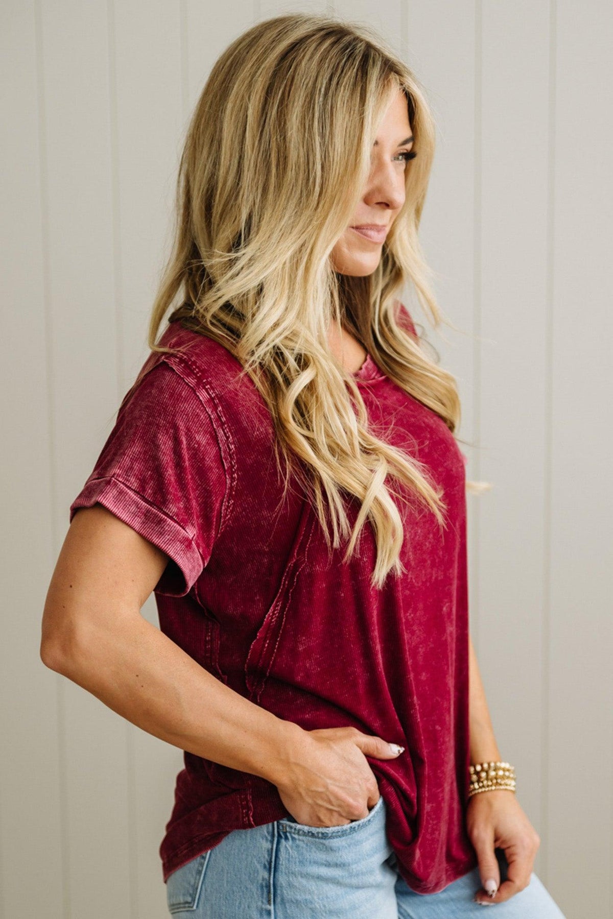 Keegan Ribbed Slouchy Tee