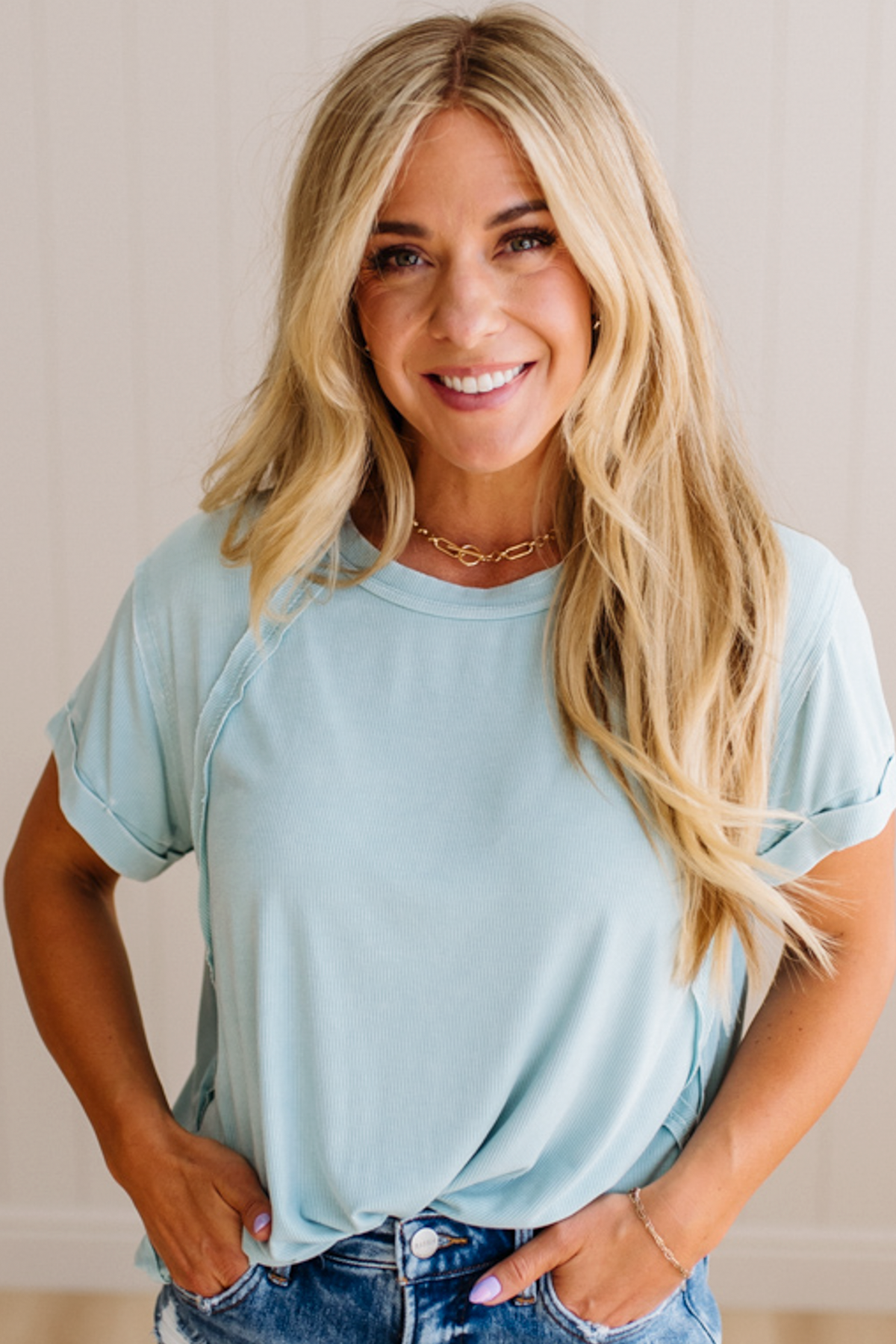 Keegan Ribbed Slouchy Tee