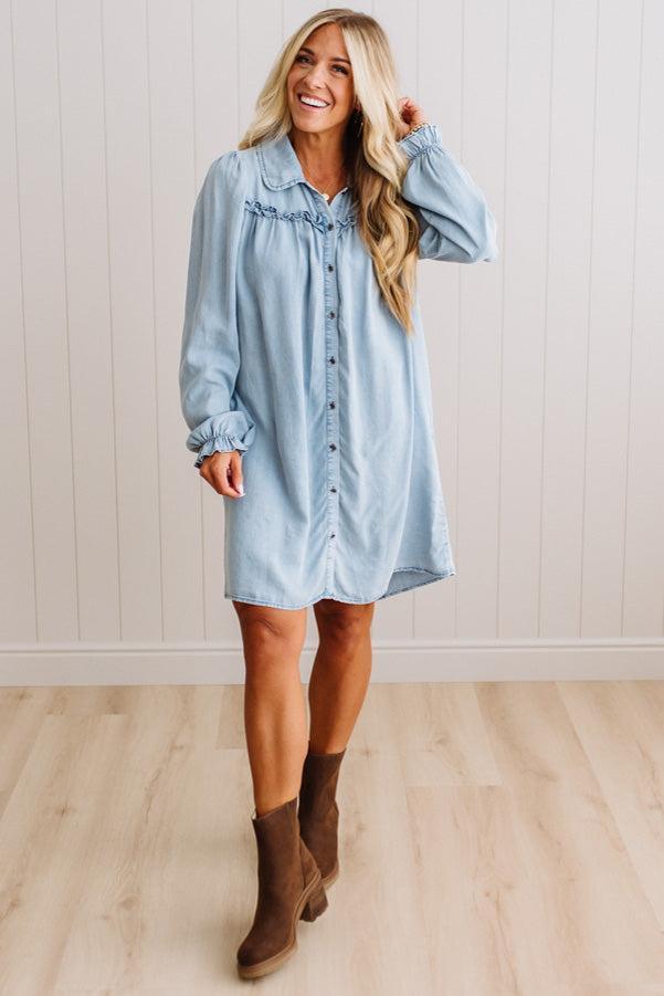 Keesha Chambray Shift Dress