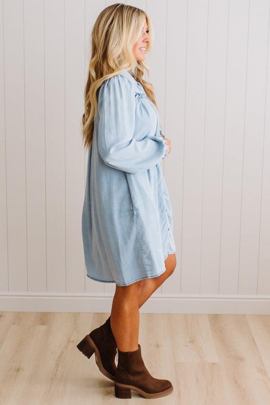 Keesha Chambray Shift Dress