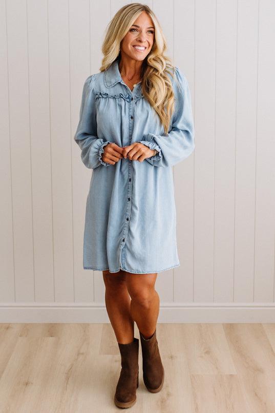 Keesha Chambray Shift Dress