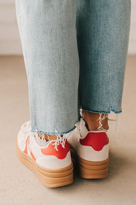 Kimmy Double Stripe Sneakers | Red