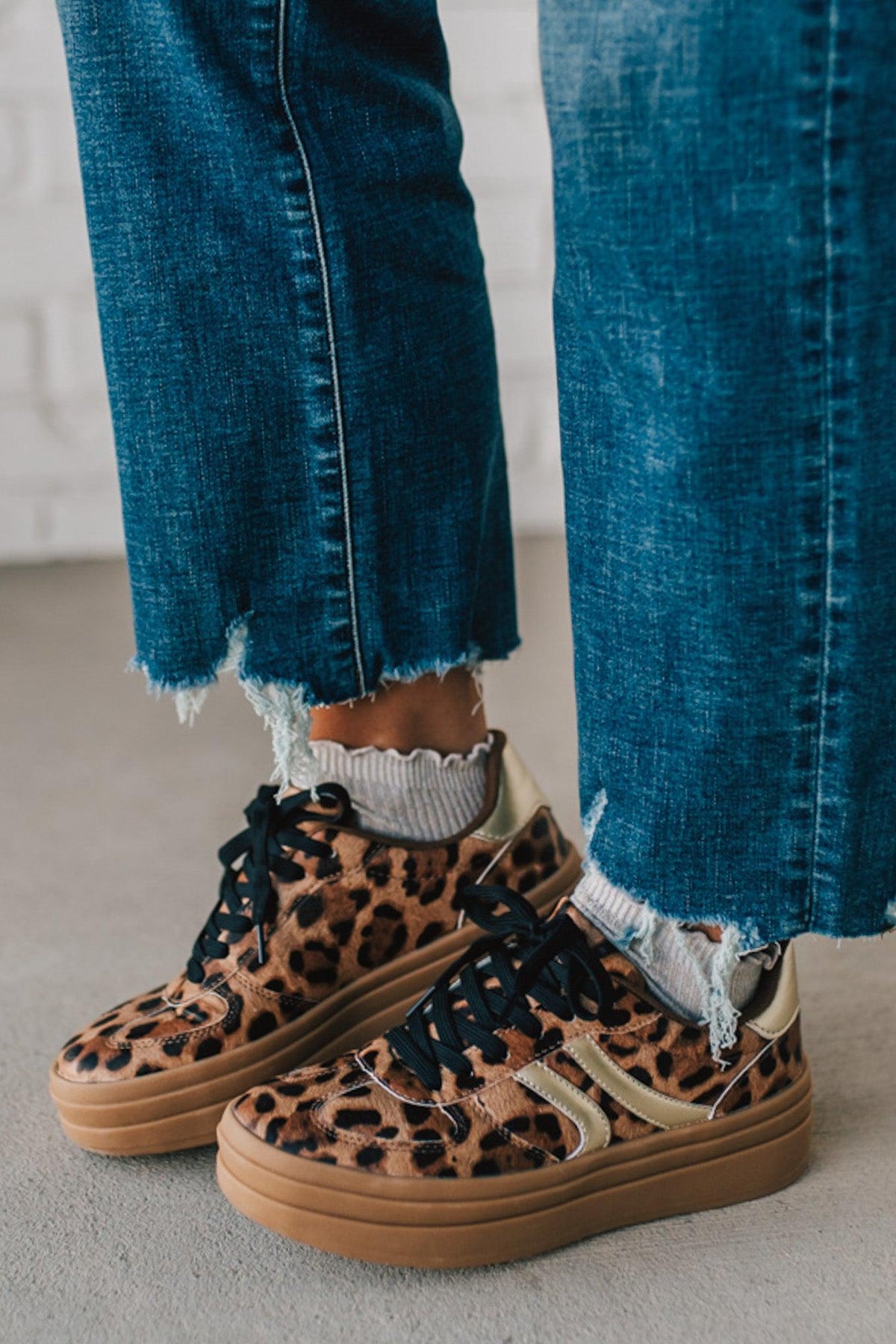 Kimmy Double Stripe Sneakers | Leopard