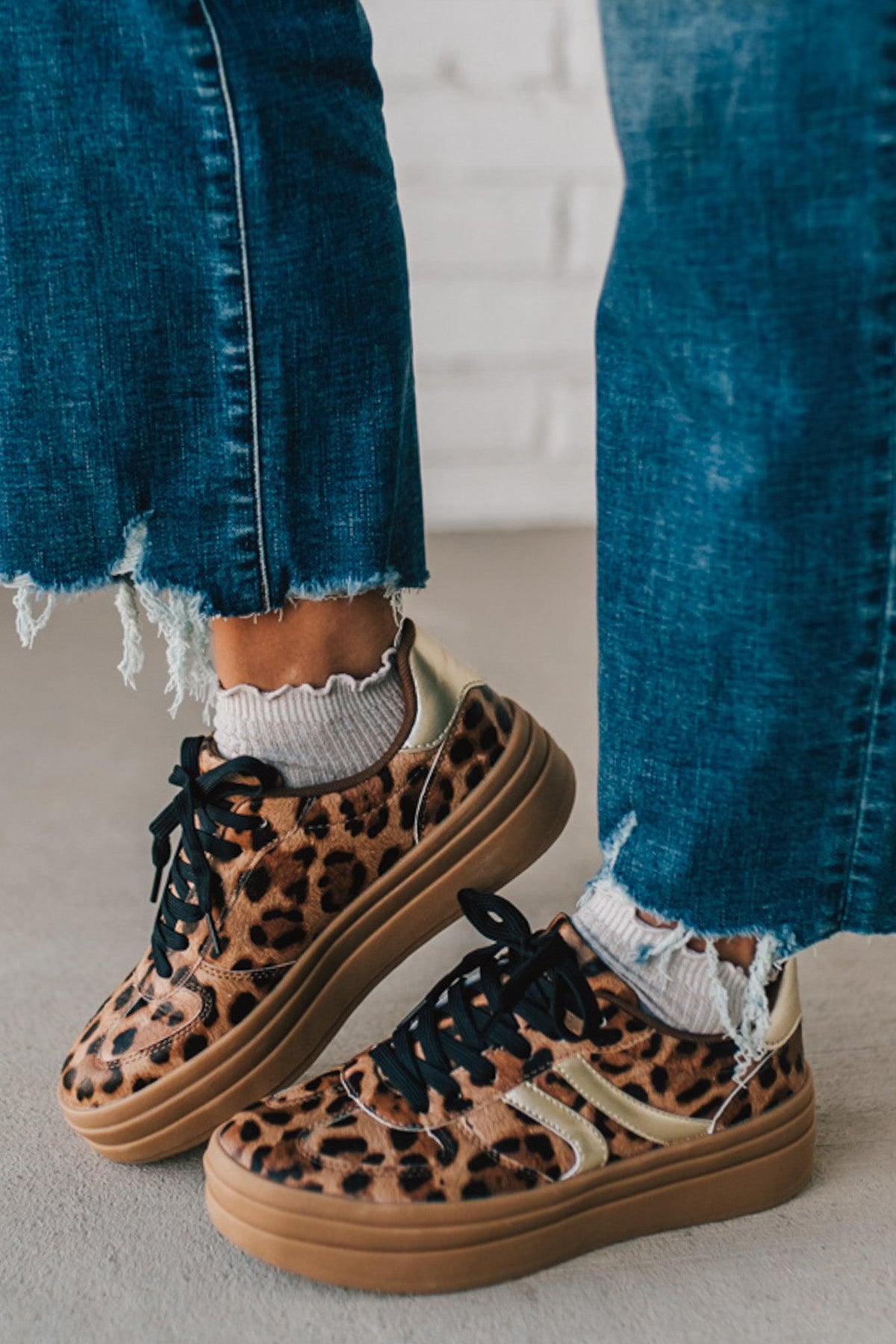 Kimmy Double Stripe Sneakers | Leopard