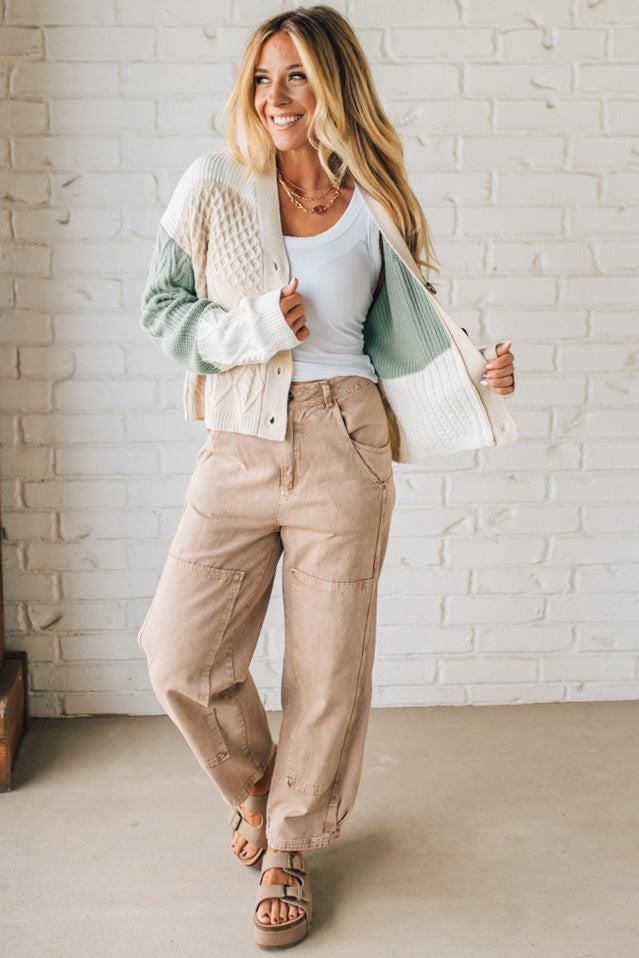 Knitted Colorblock Cardigan
