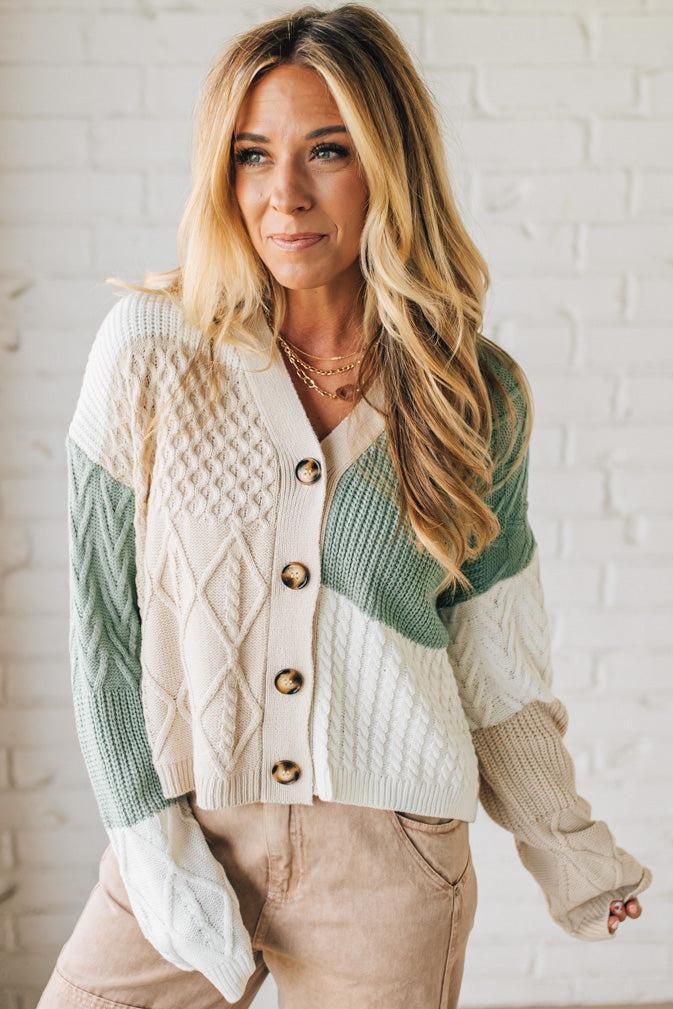 Knitted Colorblock Cardigan