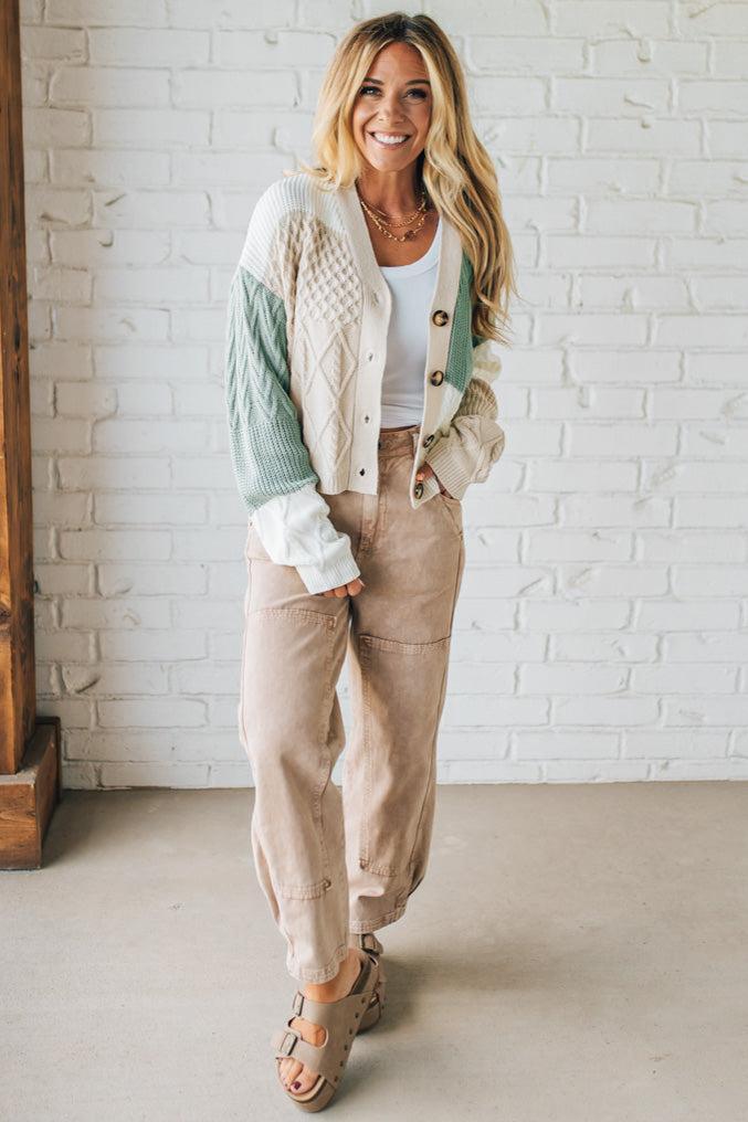Knitted Colorblock Cardigan