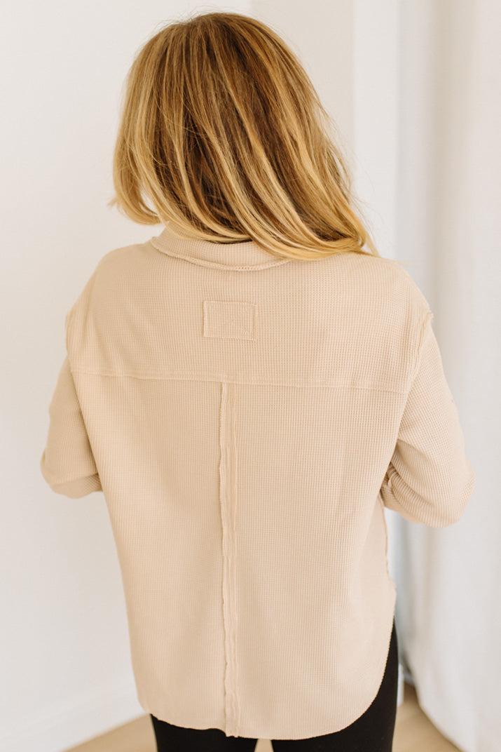 Kyla Waffled Snap Button Top