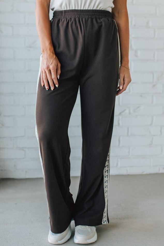 Lace Trimmed Track Pants