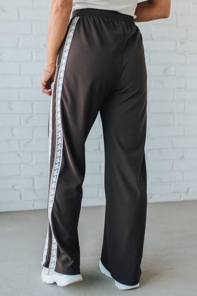 Lace Trimmed Track Pants