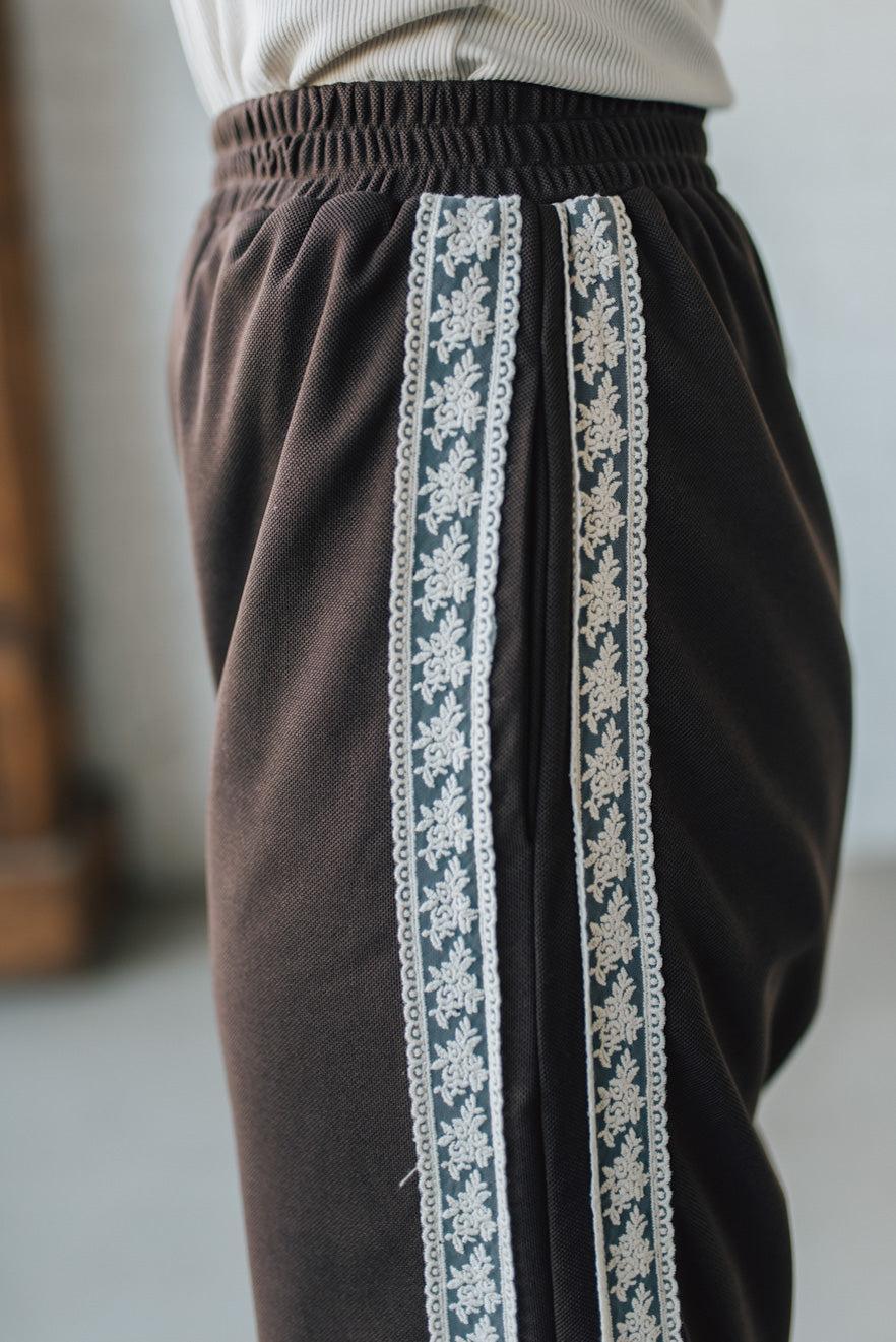 Lace Trimmed Track Pants