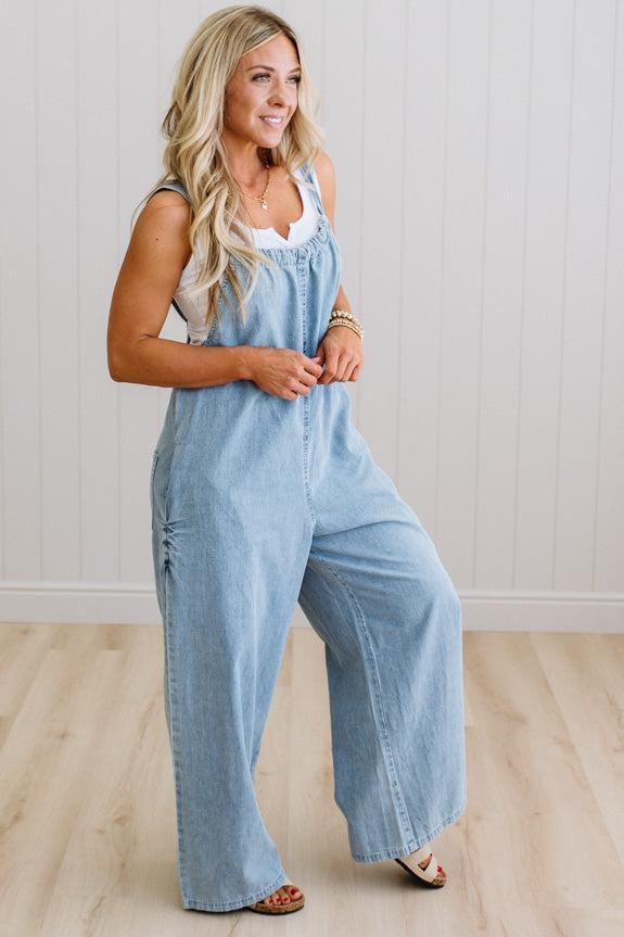 Lakehouse Wide Leg Tencel Overalls