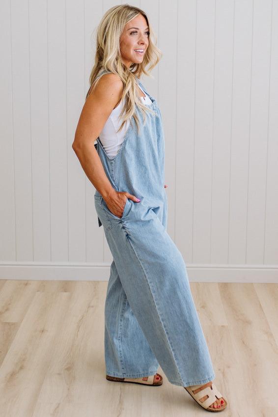 Lakehouse Wide Leg Tencel Overalls