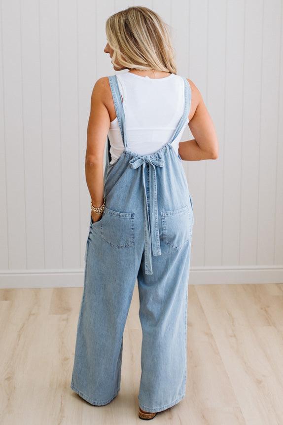 Lakehouse Wide Leg Tencel Overalls