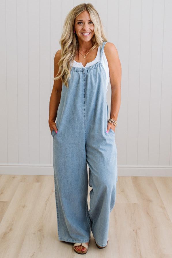 Lakehouse Wide Leg Tencel Overalls