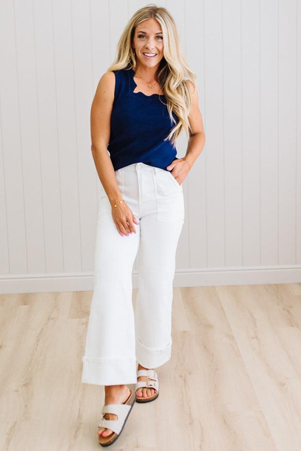 Lara Scallop and Squared Sweater Tank