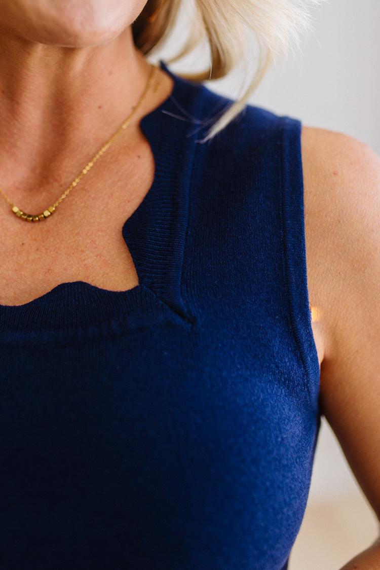 Lara Scallop and Squared Sweater Tank