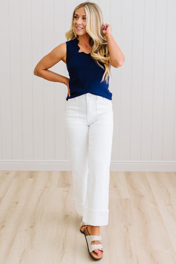 Lara Scallop and Squared Sweater Tank