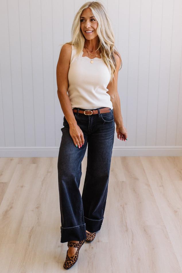 Lara Scallop and Squared Sweater Tank