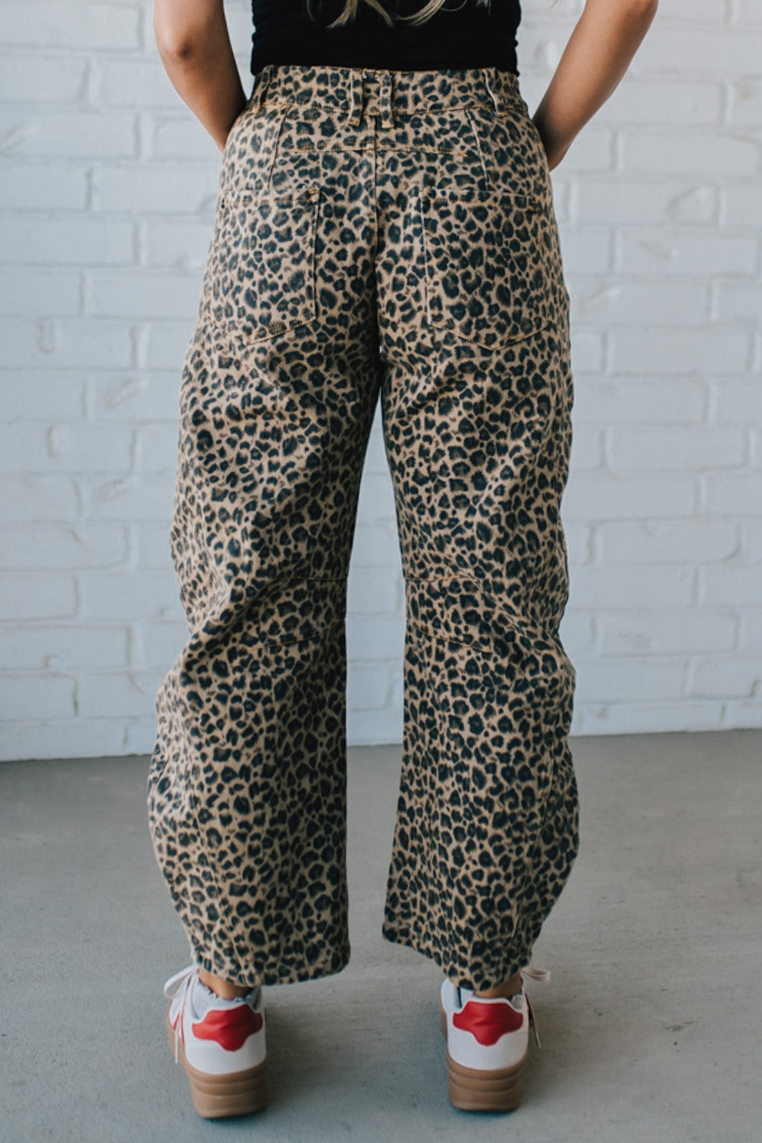 Leopard Barrel Denim Jeans - SO ME