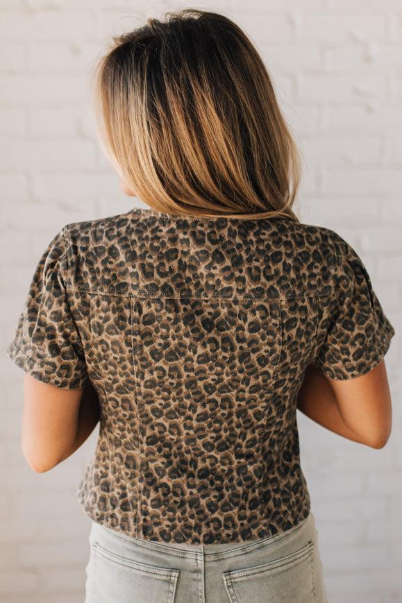 Leopardess Vintage Wash Denim Top