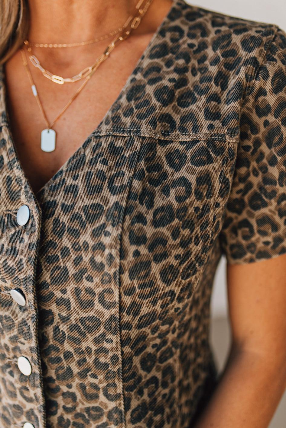 Leopardess Vintage Wash Denim Top