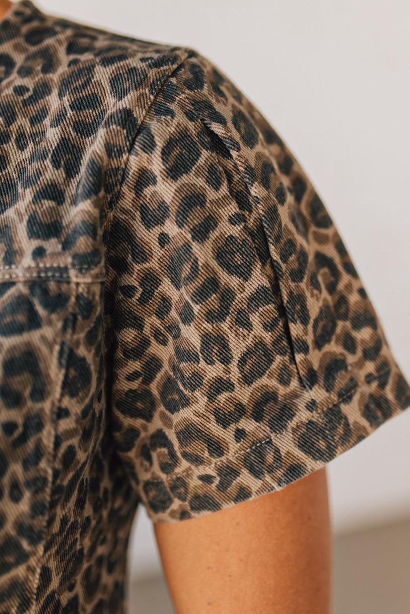 Leopardess Vintage Wash Denim Top