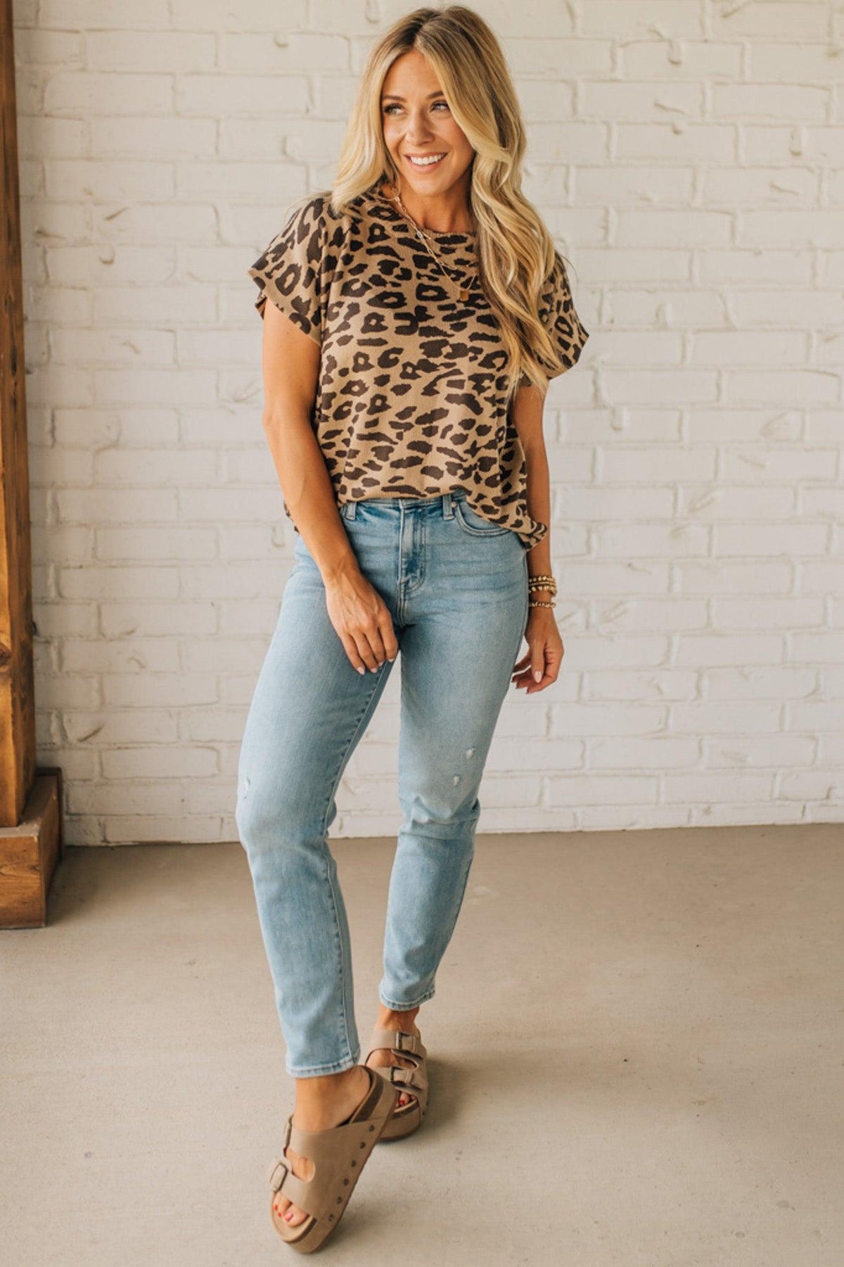 Lightweight Leopard Dolman Sweater Tee