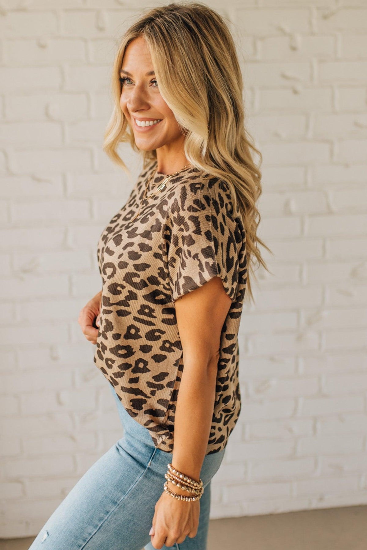 Lightweight Leopard Dolman Sweater Tee