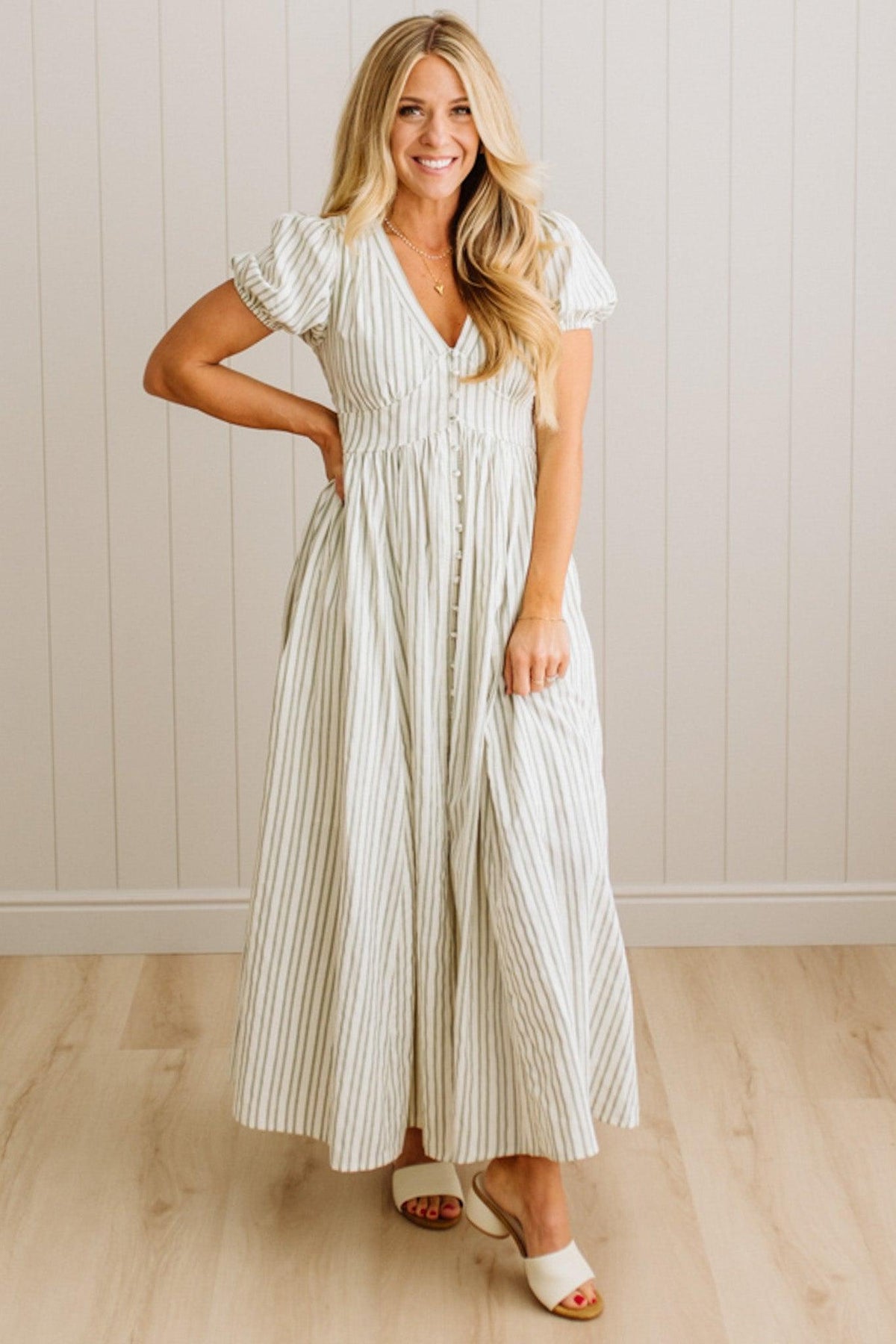 Lindsey Striped Button Front Dress