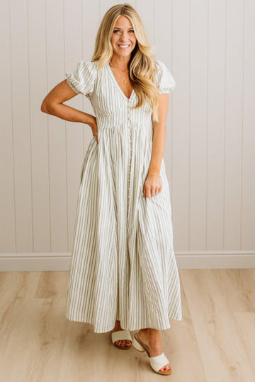 Lindsey Striped Button Front Dress