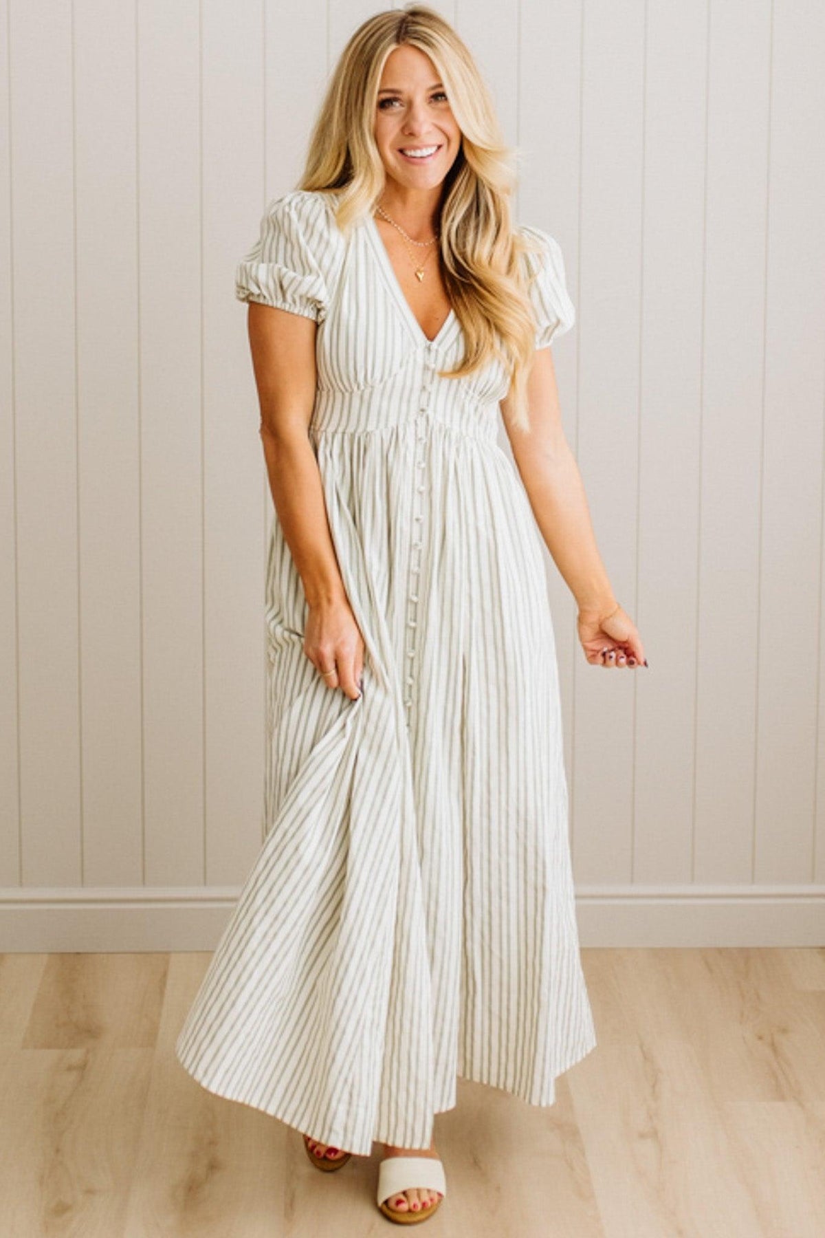 Lindsey Striped Button Front Dress
