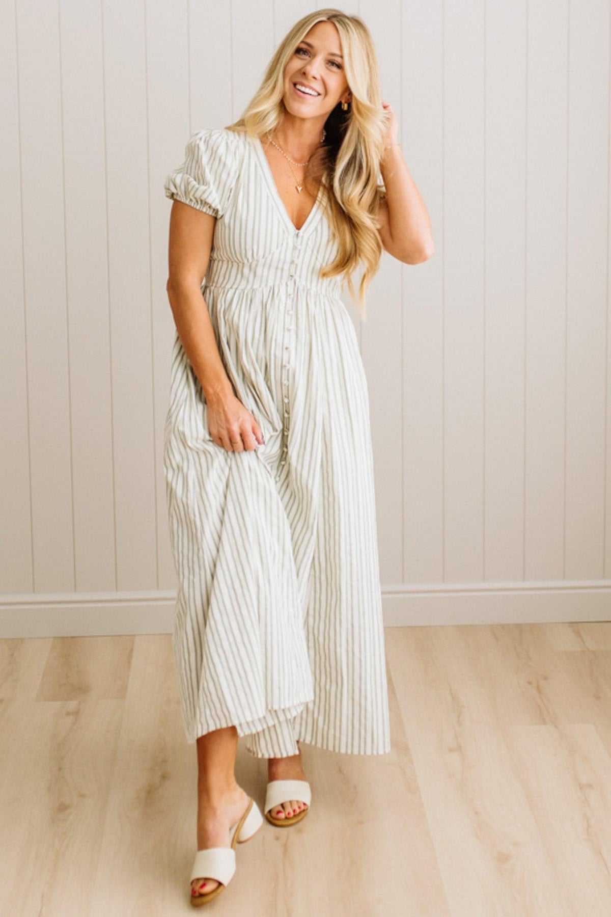 Lindsey Striped Button Front Dress