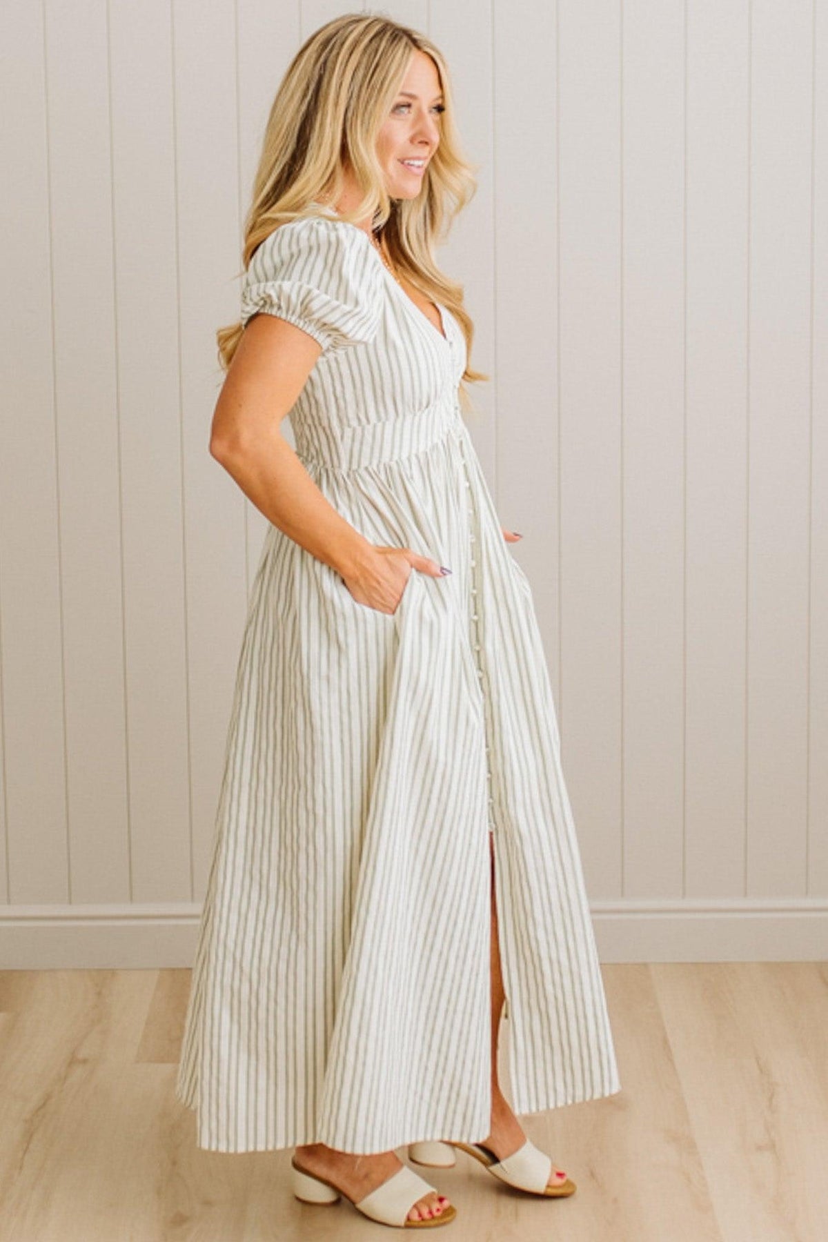 Lindsey Striped Button Front Dress