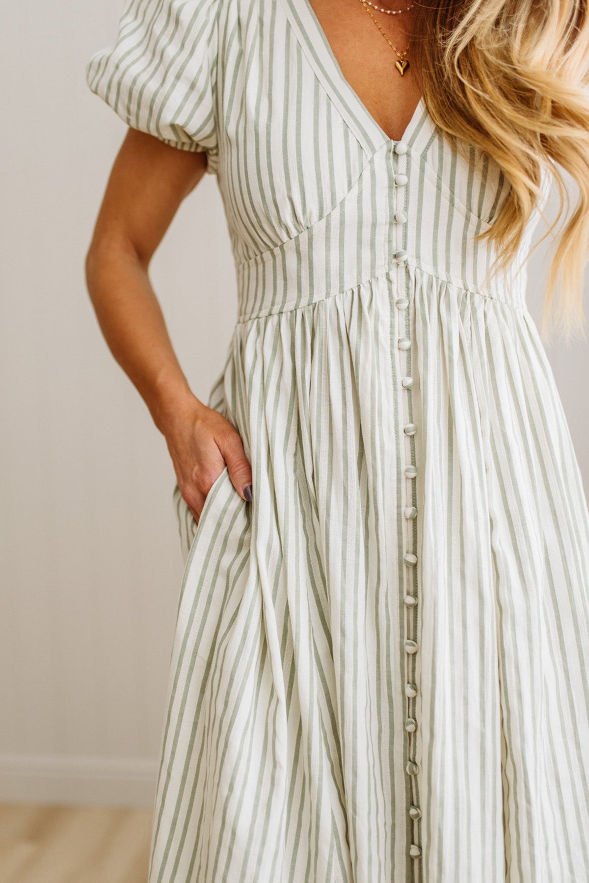 Lindsey Striped Button Front Dress