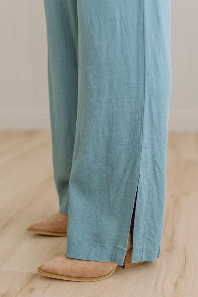 Linen Blend Drawstring Pants