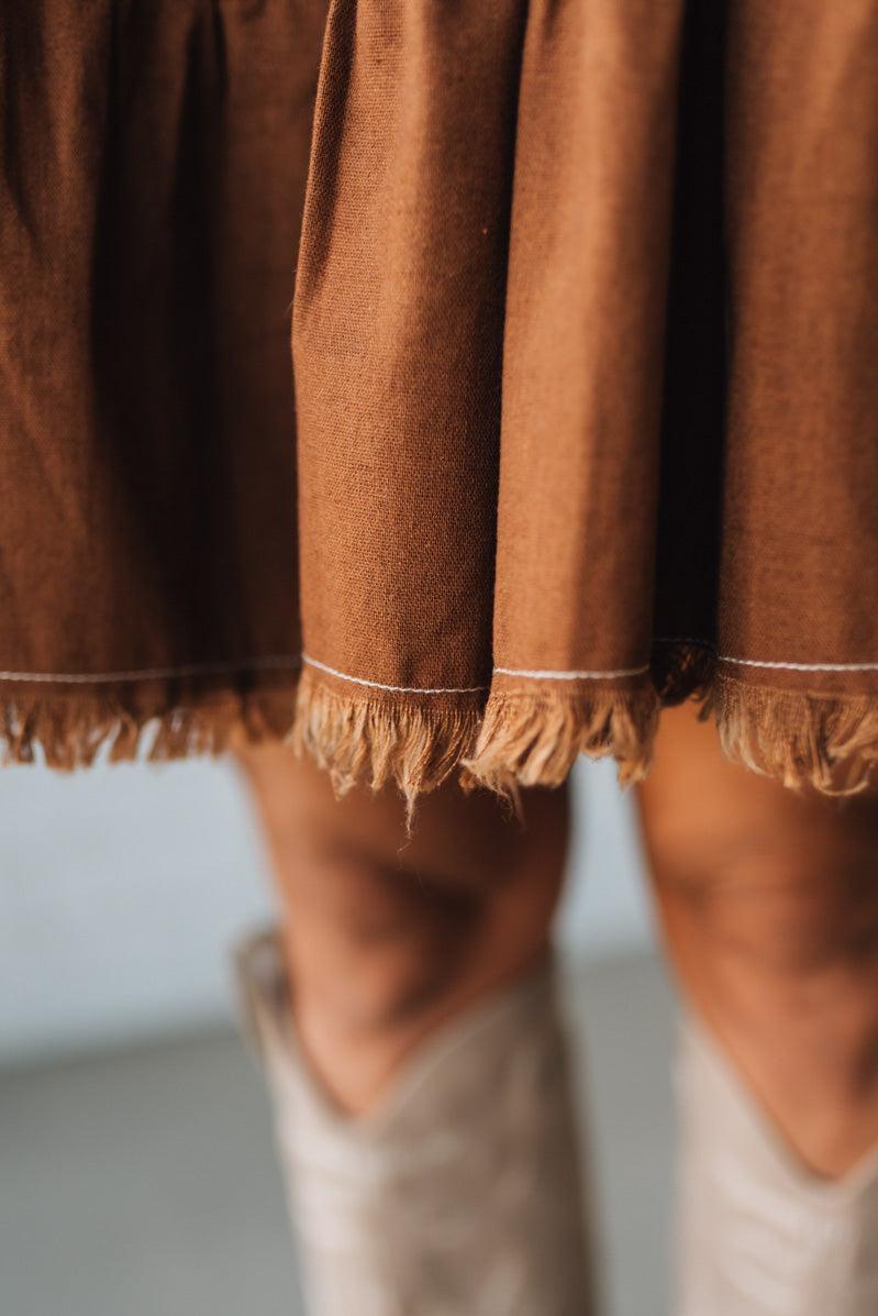 Linen Blend Tiered Shirt Dress
