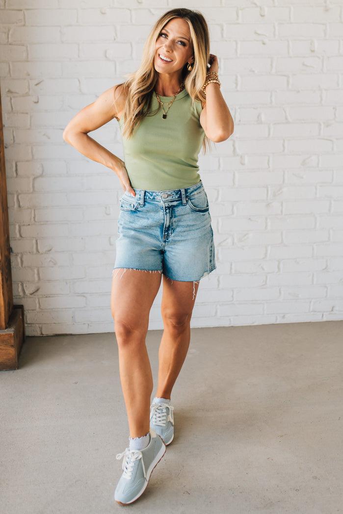 Livvy Acid Wash Cut Off Shorts - ZENANA