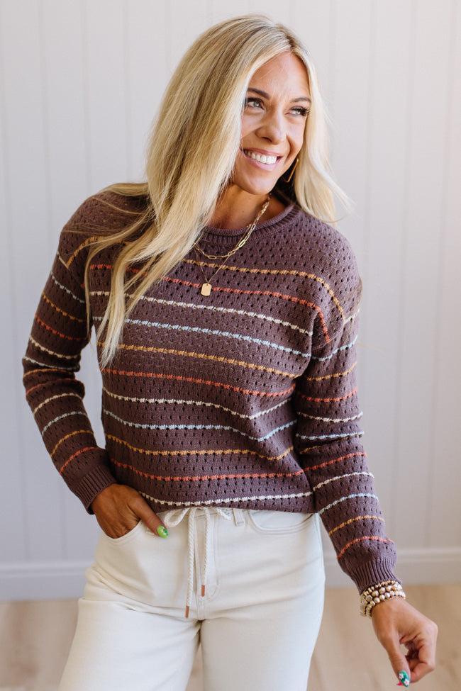 Low Gauge Crochet Striped Sweater